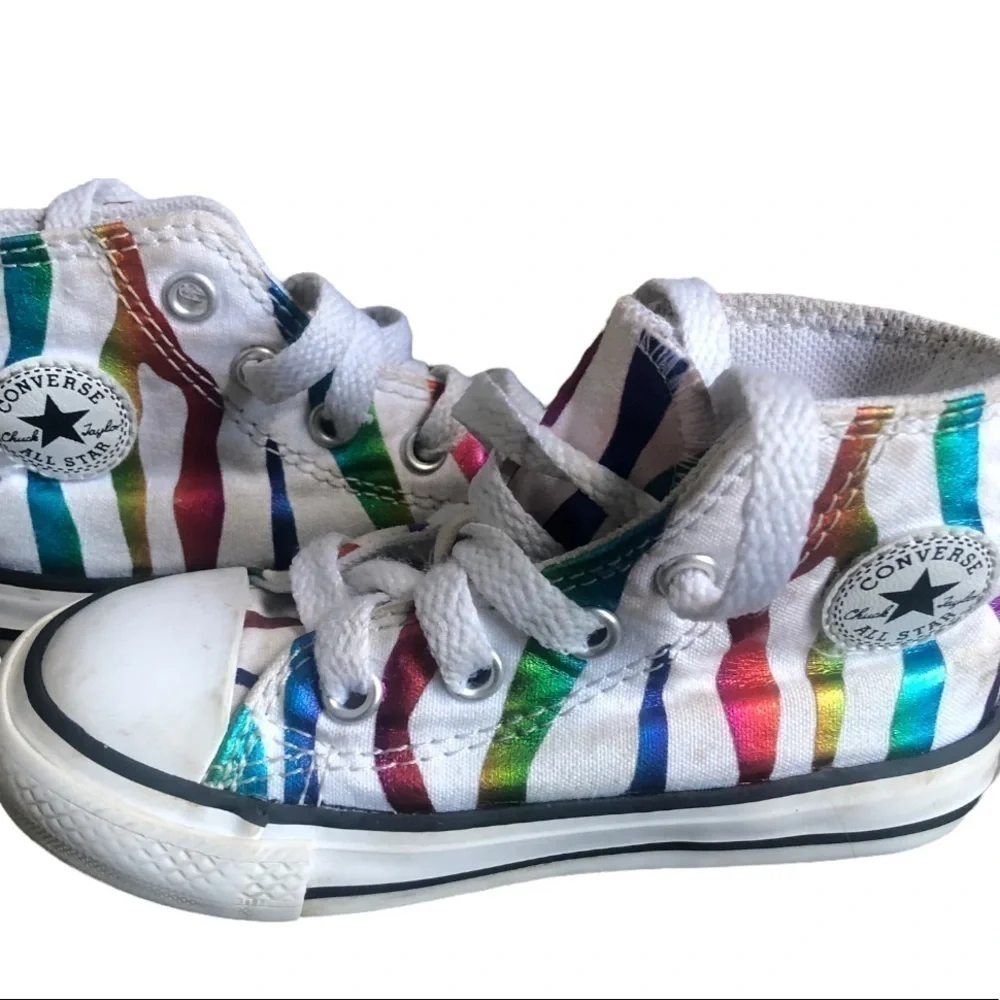 Converse Chuck Taylor All Star Hi Zebra Sneaker - infant 6 White/Rainbow
